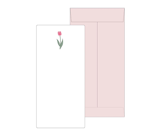 Set de papier one stroke en letterpress - Tulipe