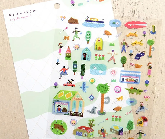 Planche d'autocollants -  A day in the city de Suzuki Narumi