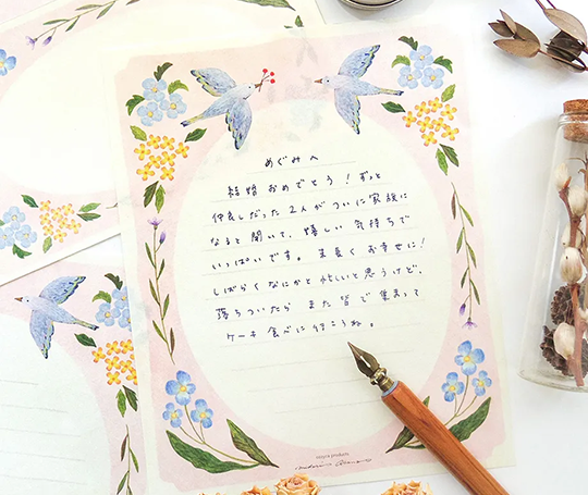 Ensemble de papier à lettres - Flower Birds de Midori Asano