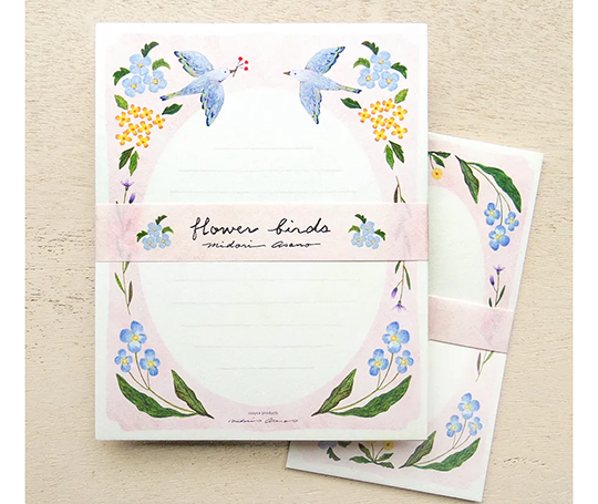Ensemble de papier à lettres - Flower Birds de Midori Asano