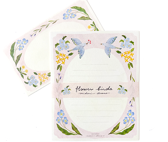 Ensemble de papier à lettres - Flower Birds de Midori Asano