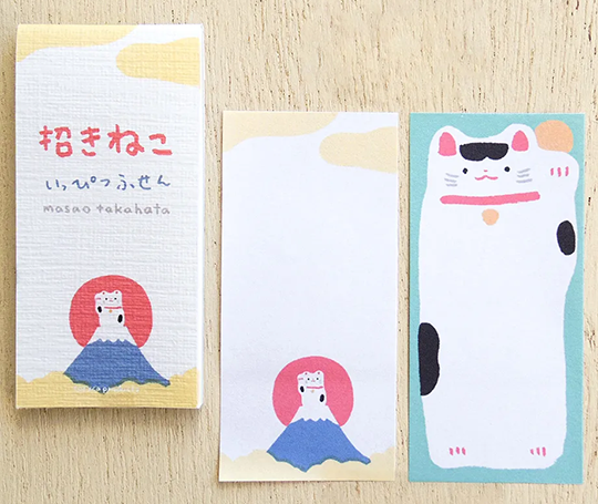 Notes adhésives - Ours et Maneki-Neko