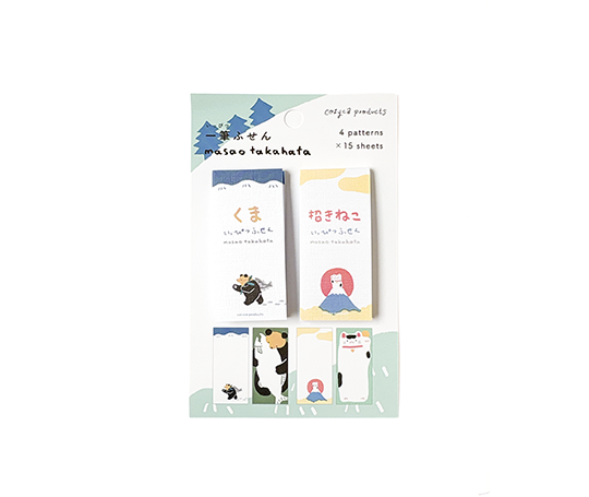 Notes adhésives - Ours et Maneki-Neko