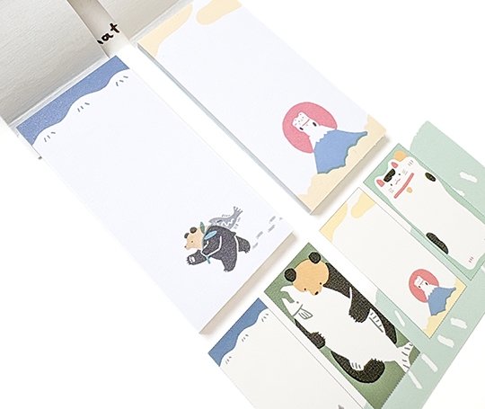 Notes adhésives - Ours et Maneki-Neko
