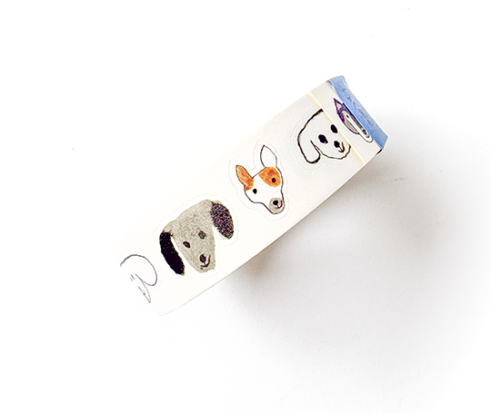 Stickers Toraneko Bonbon - Rouleau 18mm - Têtes de chiens