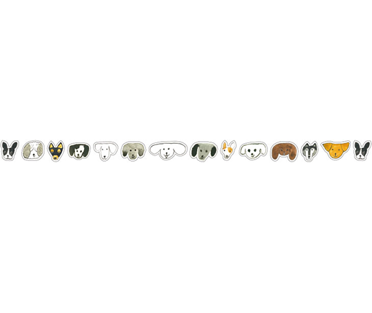 Stickers Toraneko Bonbon - Rouleau 18mm - Têtes de chiens