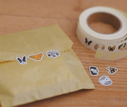 Stickers Toraneko Bonbon - Rouleau 18mm - Têtes de chiens