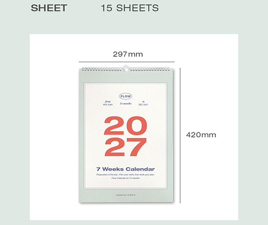 Calendrier 7 weeks - 2027 (14 mois)