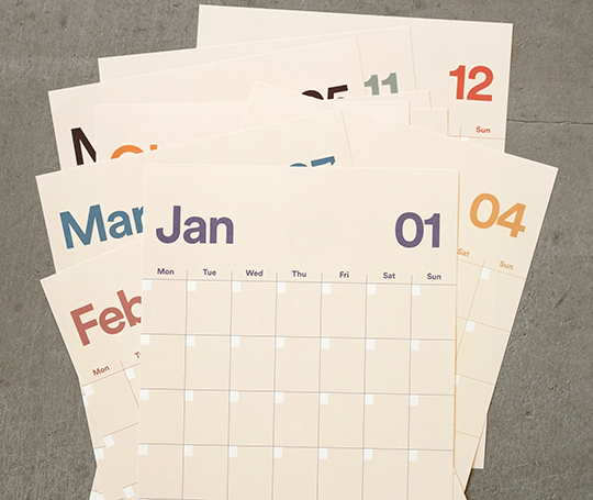 Affiches alendrier non daté A3 - Light Beige