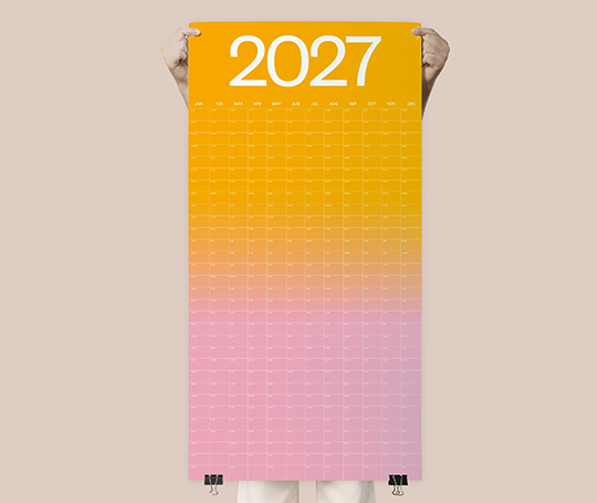 Affiche année 2027 - Dégradé jaune rose 50x100 (portrait)