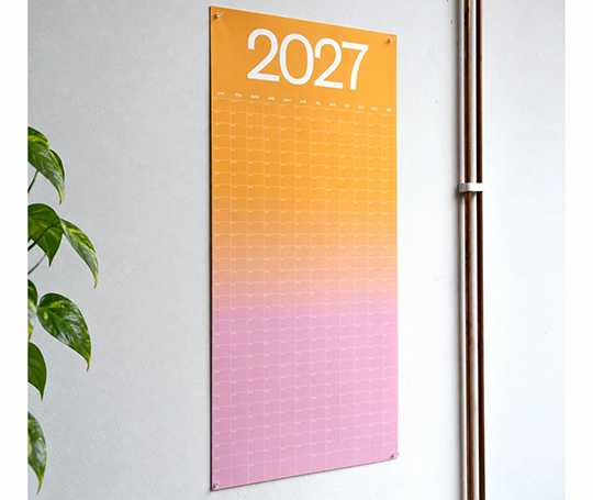 Affiche année 2027 - Dégradé jaune rose 50x100 (portrait)