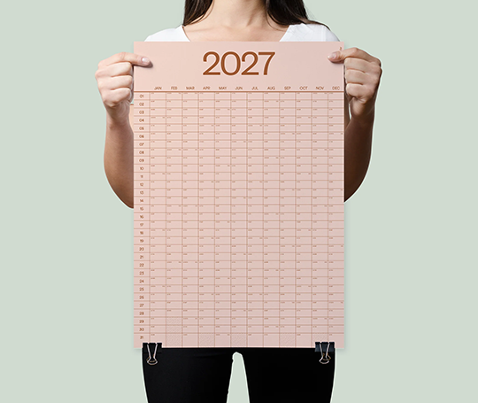 Affiche année 2027 - Peach 40x60 (portrait)