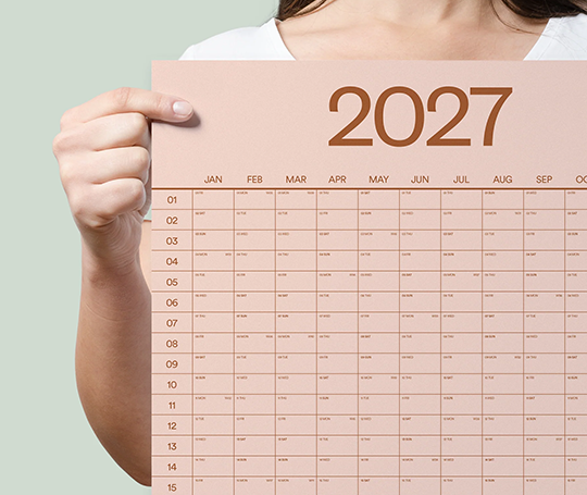 Affiche année 2027 - Peach 40x60 (portrait)