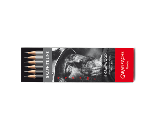 Caran d'Ache - boîte de 6 crayons graphite Grafwood