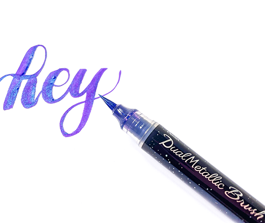 Feutre pinceau Dual Brush métallique - Violet + Metallic Blue