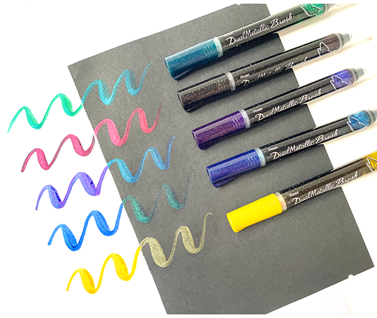 Feutre pinceau Dual Brush métallique - Violet + Metallic Blue
