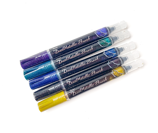 Feutre pinceau Dual Brush métallique - Violet + Metallic Blue