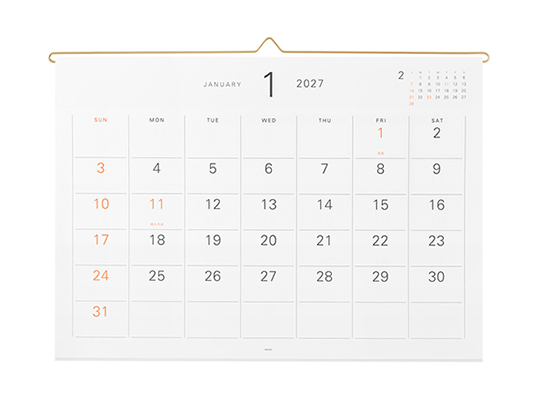 Les calendriers 2027
